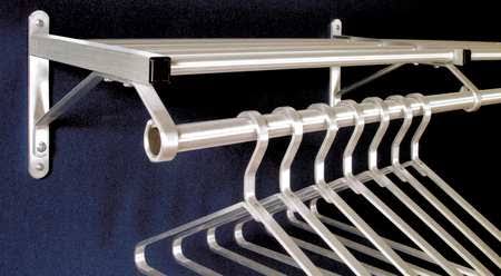 Satin Aluminum Coat Rack with 1 Shelf Y819336