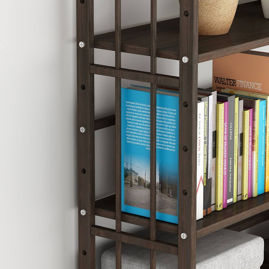 Solid Wood Etagere Bookcase Bookshelf V642522
