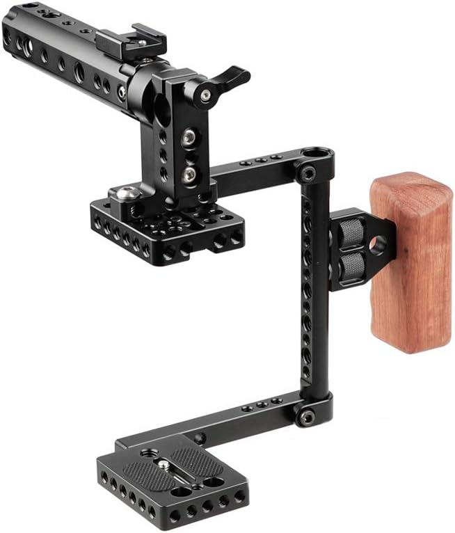 DSLR Camera with Cage Top Handle Wood Grip J788668