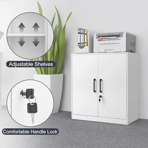 Metal Wall Cabinet with Doors and Adjustable Shelf E170682