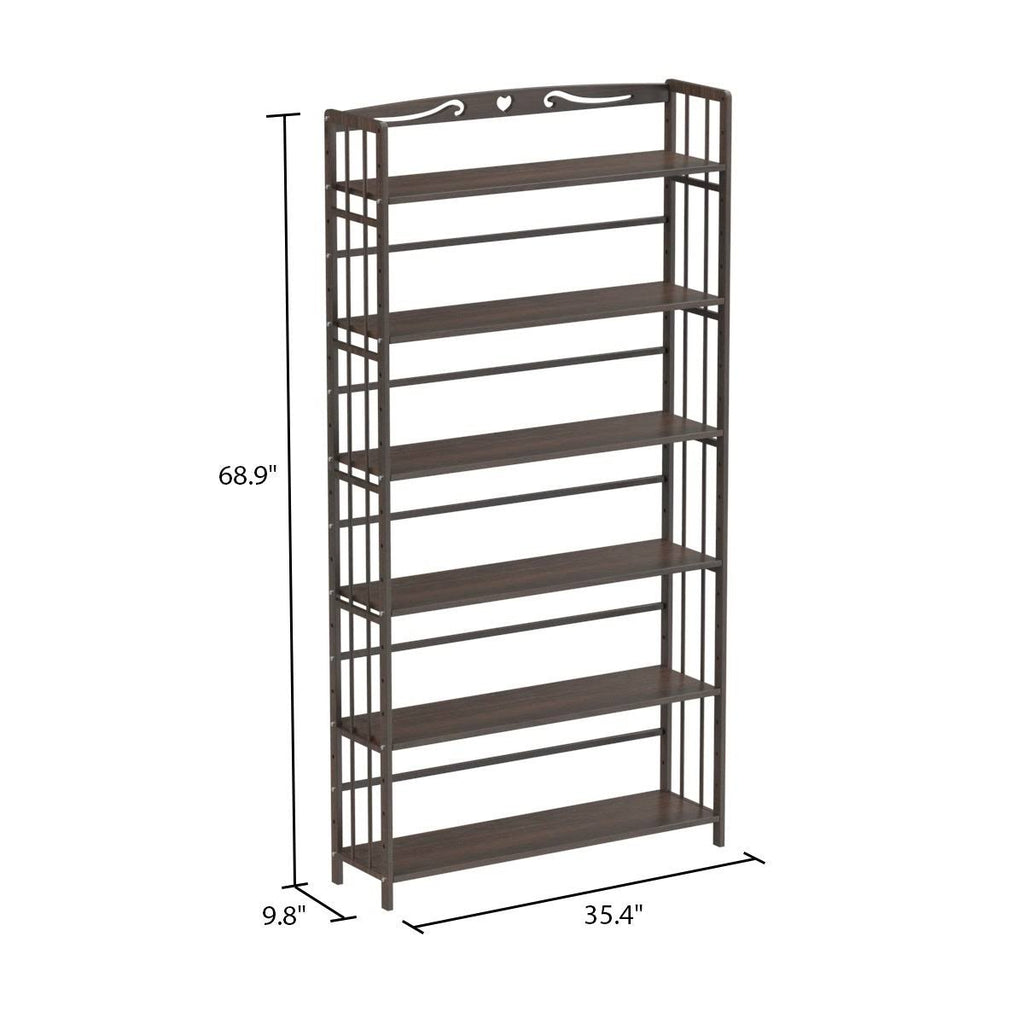Solid Wood Etagere Bookcase Bookshelf V642522