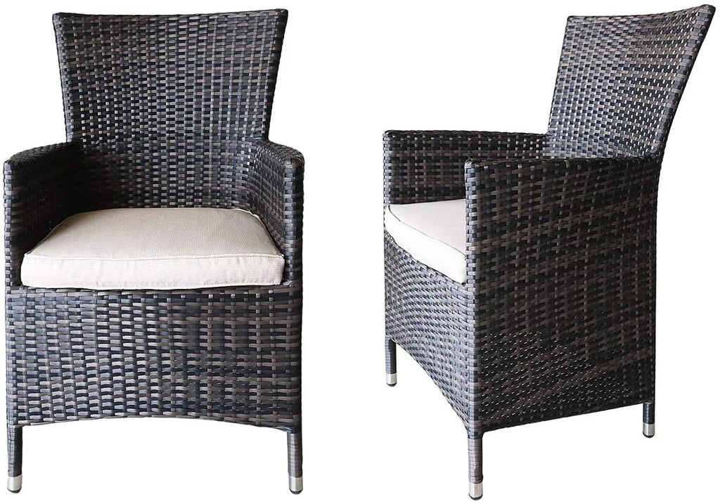 7 Pcs Wicker Patio Dining Set with Umbrella Hole Z2614