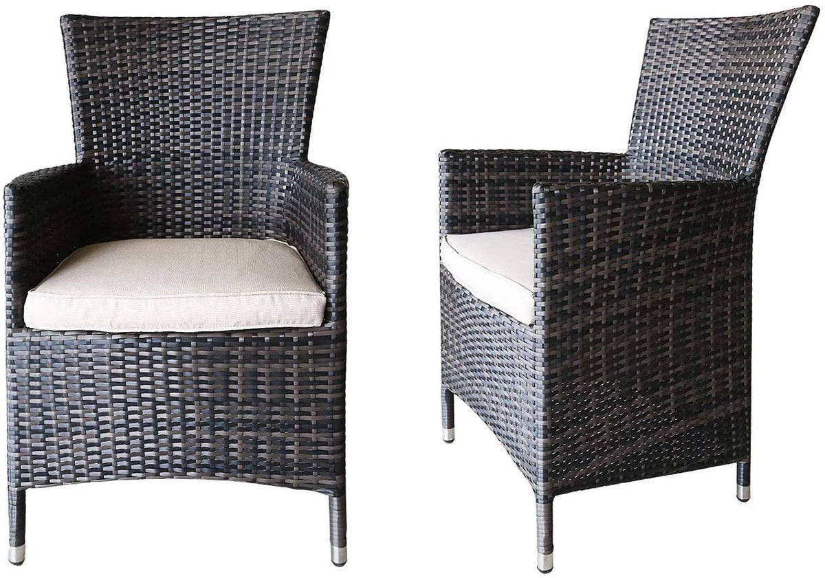 7 Pcs Wicker Patio Dining Set with Umbrella Hole Z2614