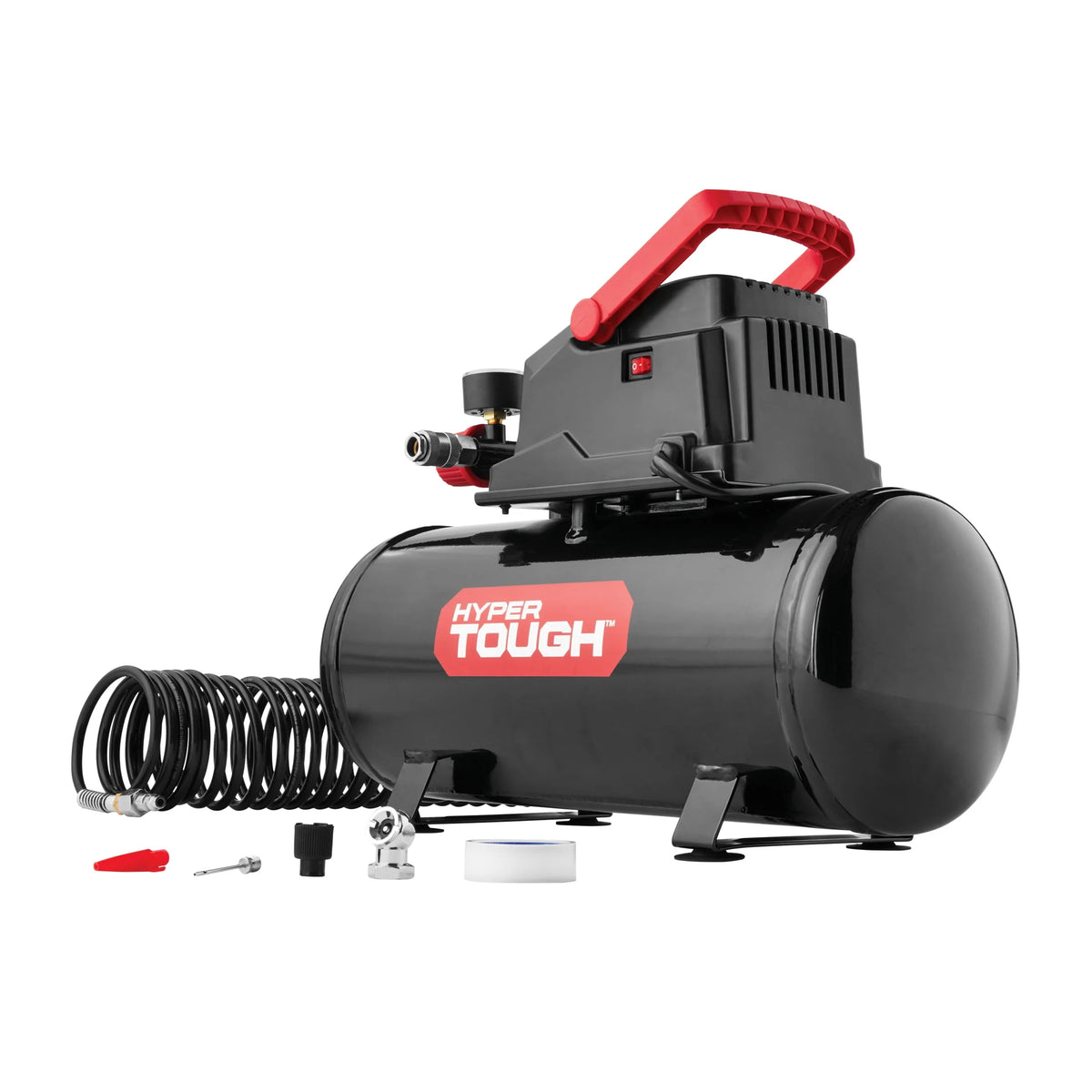 3 Gallon Oil-free Portable Air Compressor with Hose & Inflation Accessory Kit, 100 PSI P8167
