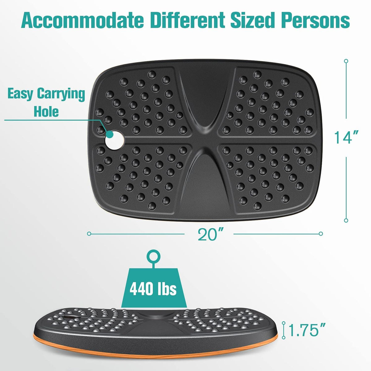 Black Pack of 2 Balance Board Mat U26579
