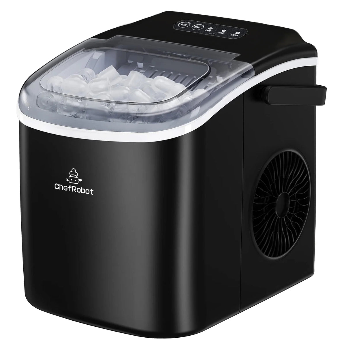 Black Self-Cleaning Countertop Ice Maker with Ice Scoop and Basket P8861