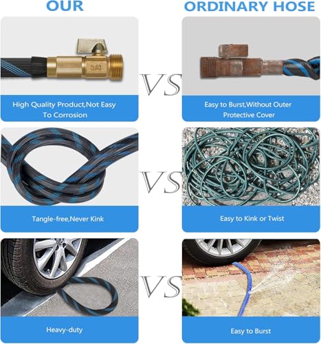 50 ft Heavy Duty Flexible Lightweight Kink-free Rubber Garden Hose P3581