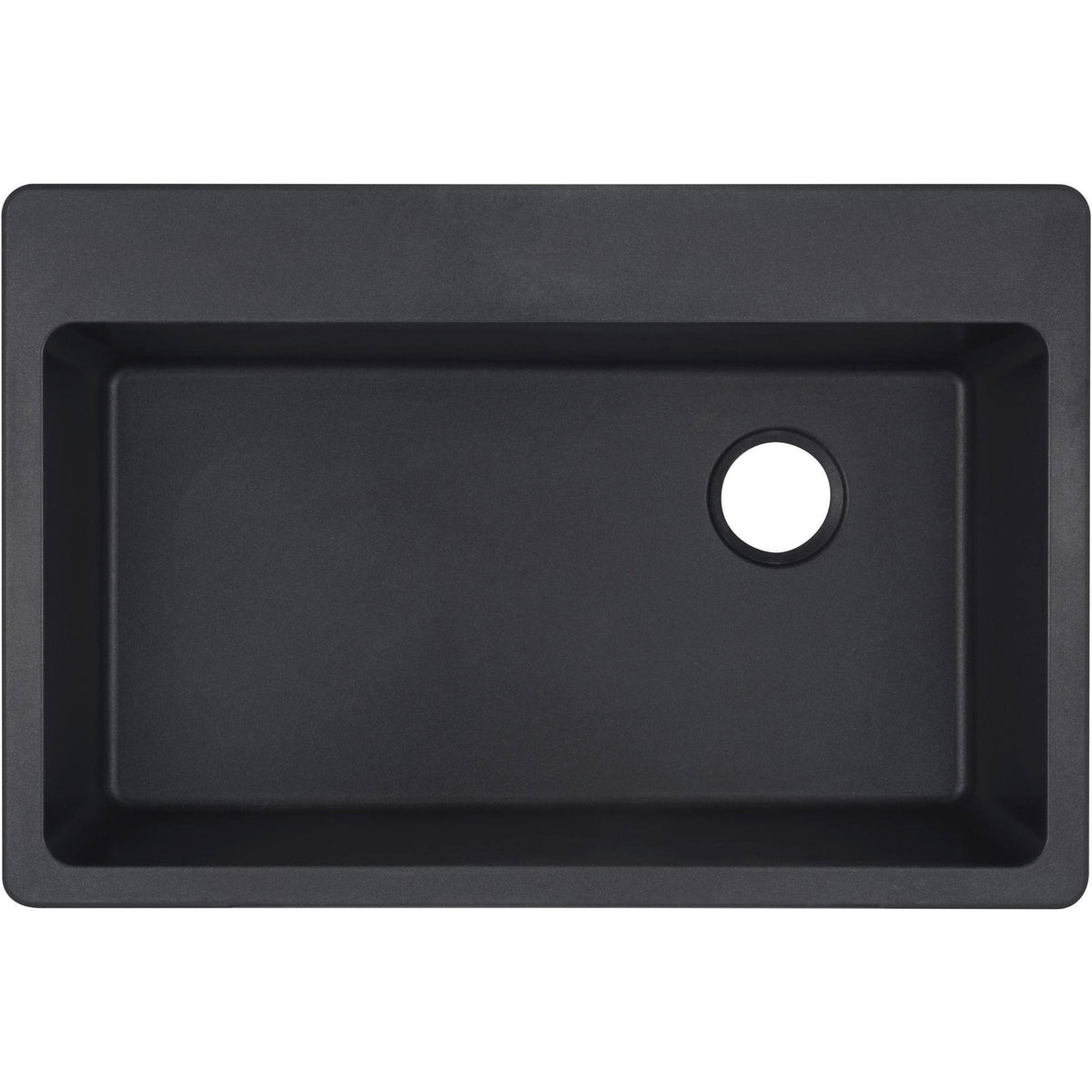 33" Undermount Single Basin Granite Composite Kitchen Sink Black F5717