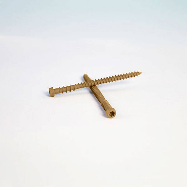 Epoxy Coated Steel Screw for Composite & PVC #10 x 2-3/4x22 Rosy Brown 1750 Pack Q9720