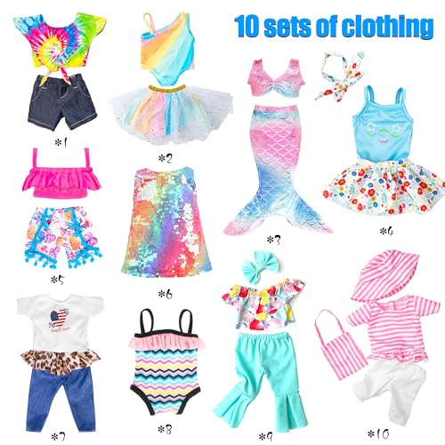 18 Inch Doll Fashion Clothes 10 Sets X602154