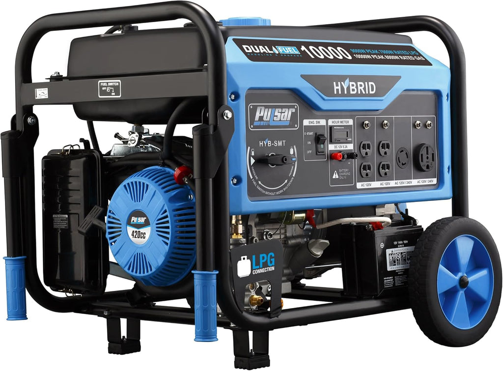 Portable Dual Fuel Generator 10000 Peak Watts Black B68572