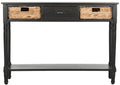 Distressed Black Console Storage Table O30736