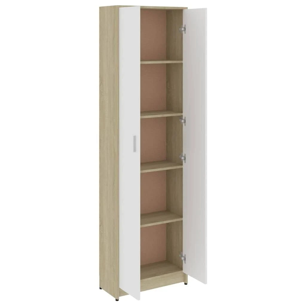White and Sonoma Oak Hallway Wardrobe Chipboard X327
