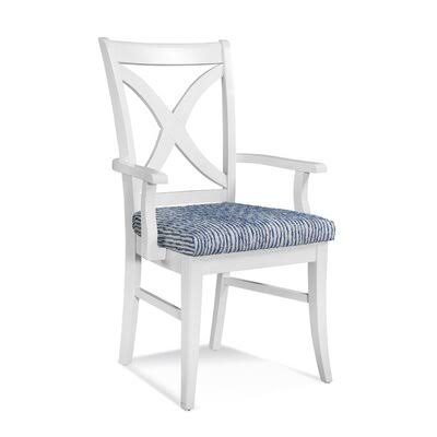 Cross Back Arm Chair Blue Gray Beige Stripe Y557129