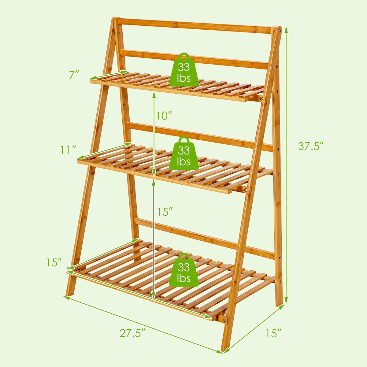 3 Tier Bamboo Flower Pot Shelf Stand M8406