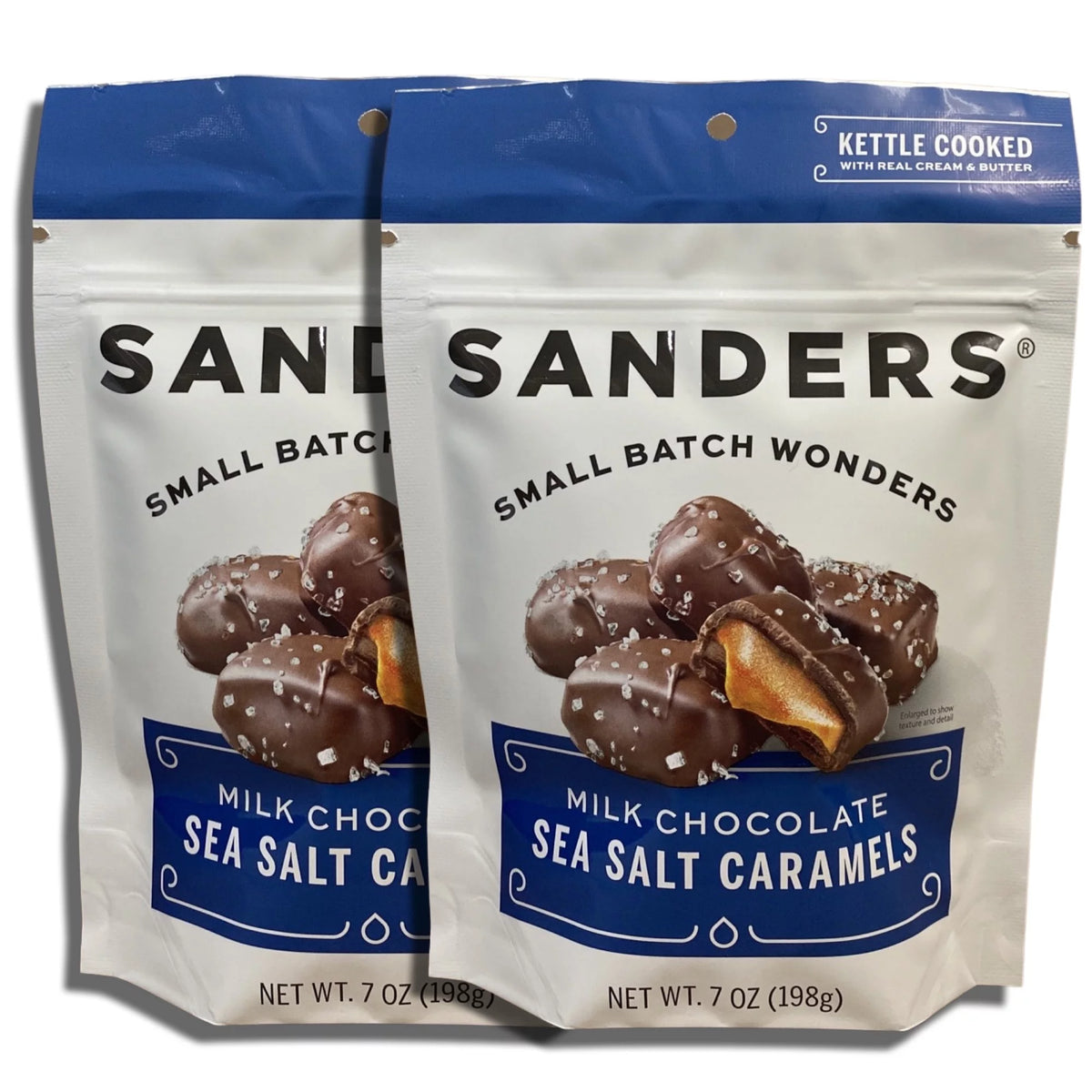 Milk Chocolate Sea Salt Caramels 7 Ounce Bag Value Pack of 2 T381942