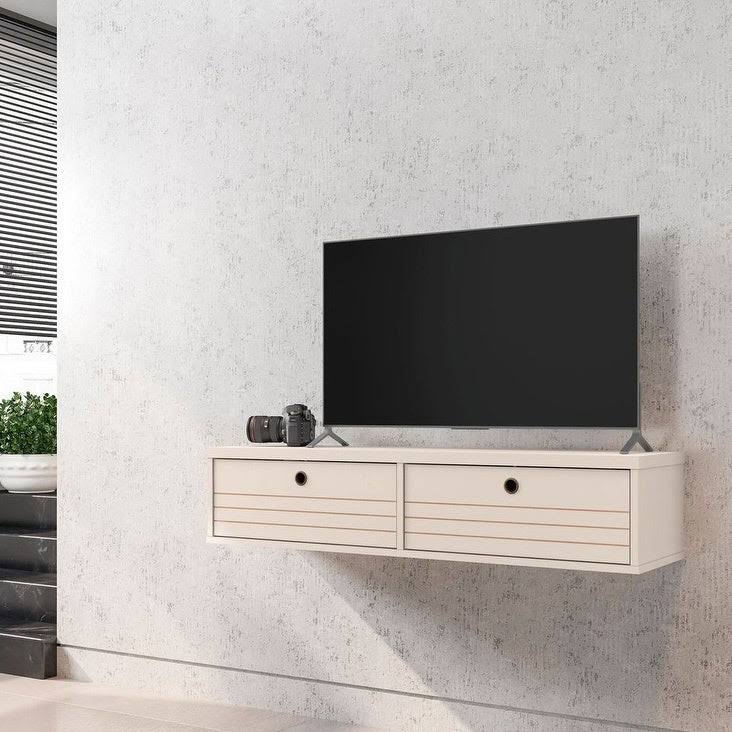 White Floating Entertainment Center R720719