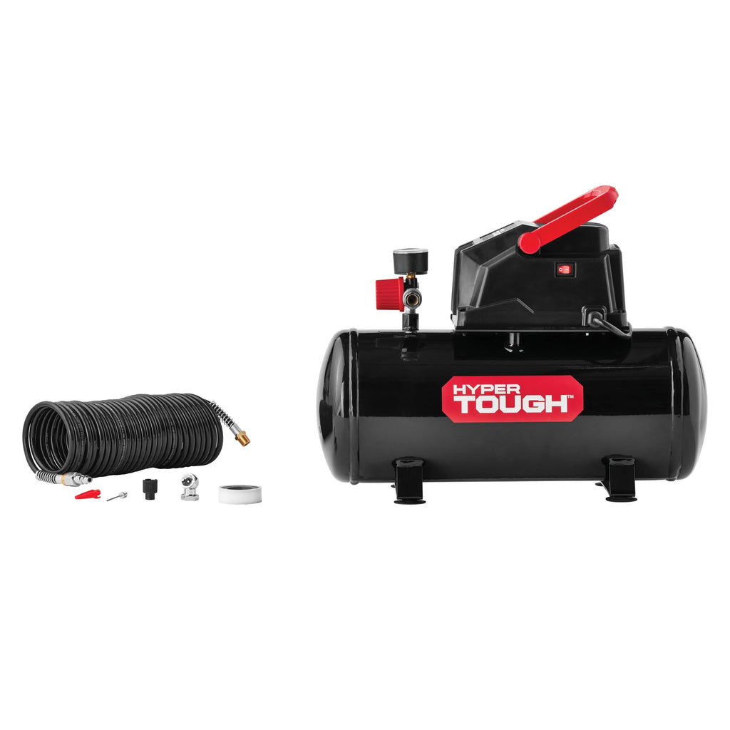 3 Gallon Oil-free Portable Air Compressor with Hose & Inflation Accessory Kit, 100 PSI P8167