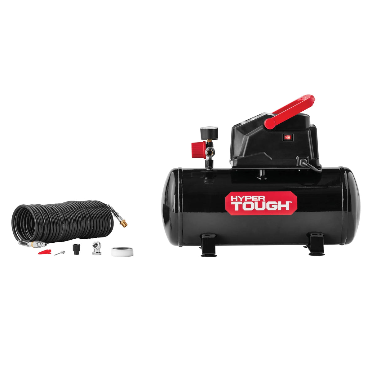 3 Gallon Oil-free Portable Air Compressor with Hose & Inflation Accessory Kit, 100 PSI P8167
