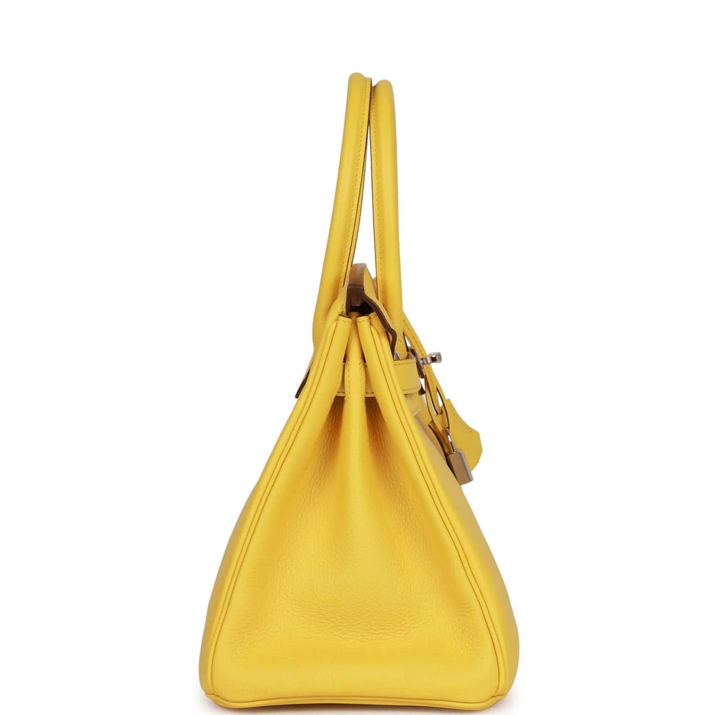 Birkin 30 Jaune de Naples Taurillon Novillo Palladium Hardware V99493