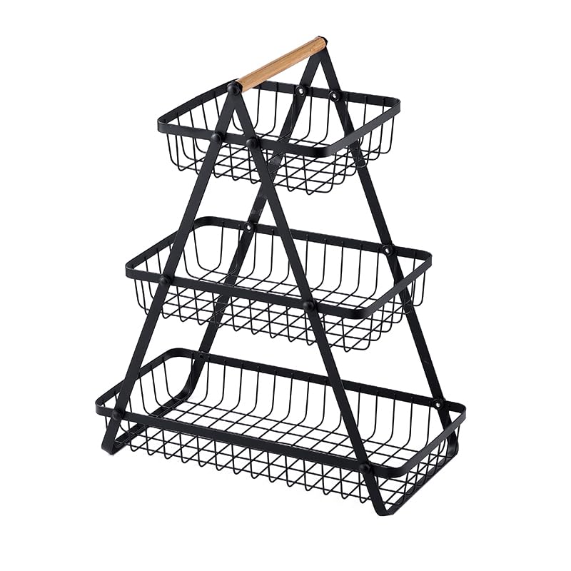 3 Tier Detachable Metal Rectangle Fruit Basket G283