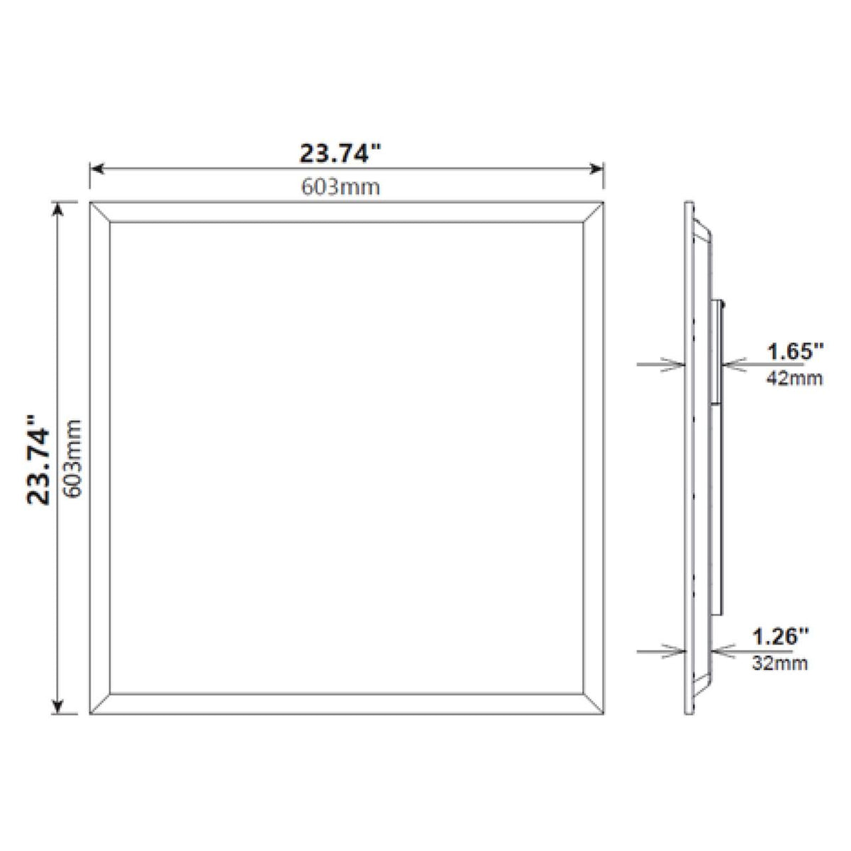 2ft x 2ft Wattage Adjustable Color Tunable LED Backlit Flat Panel A1835