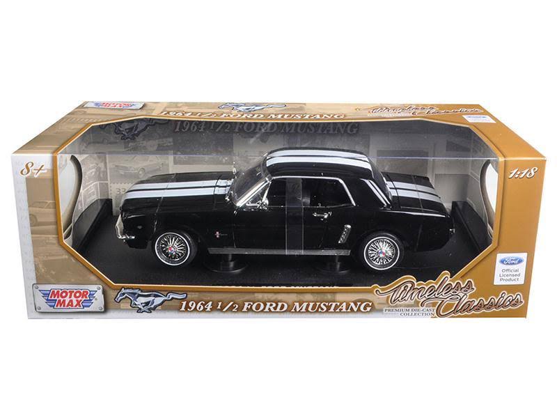 Black with White Stripes 1/18 Diecast Car Model W434358