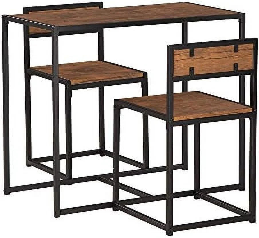 3 Pcs Modern Wood Dining Table and Chairs Set D633177