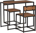 3 Pcs Modern Wood Dining Table and Chairs Set D633177