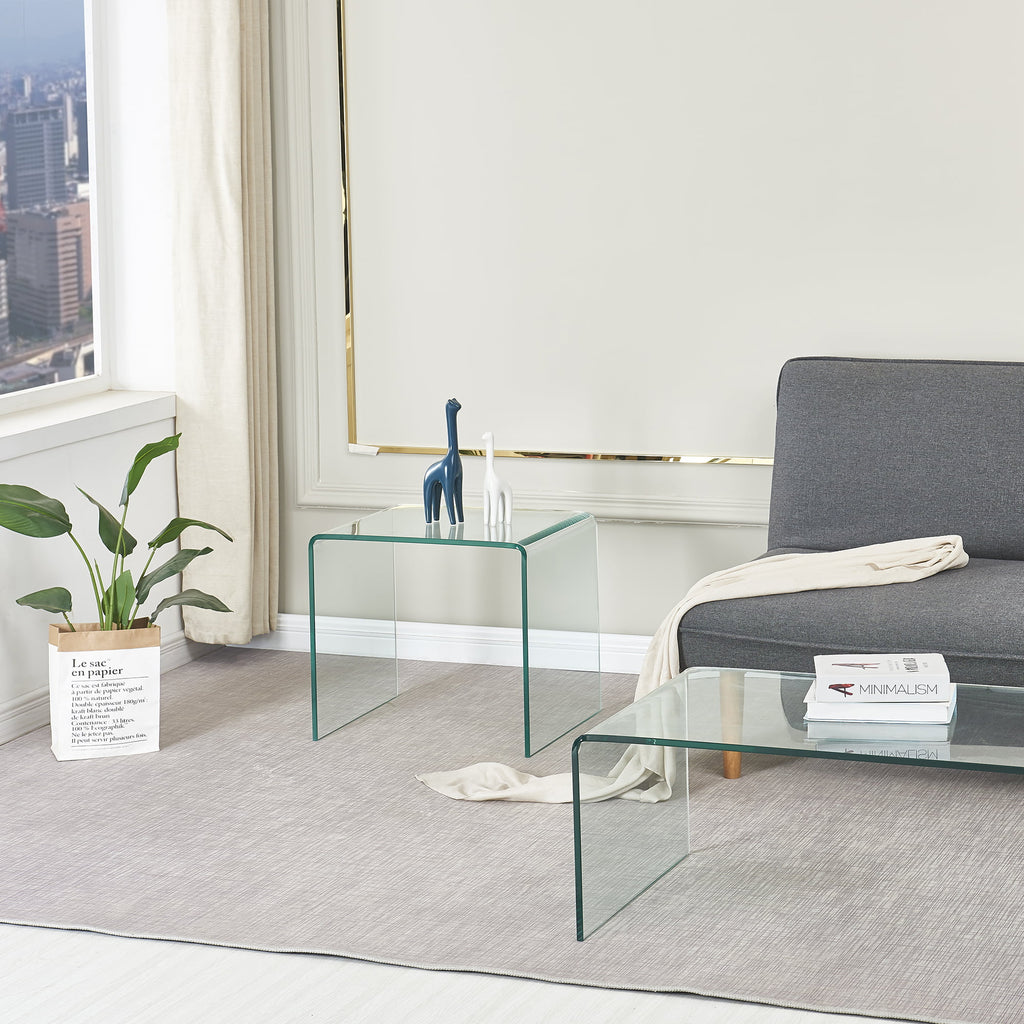 Clear Glass Side & End Table J2874