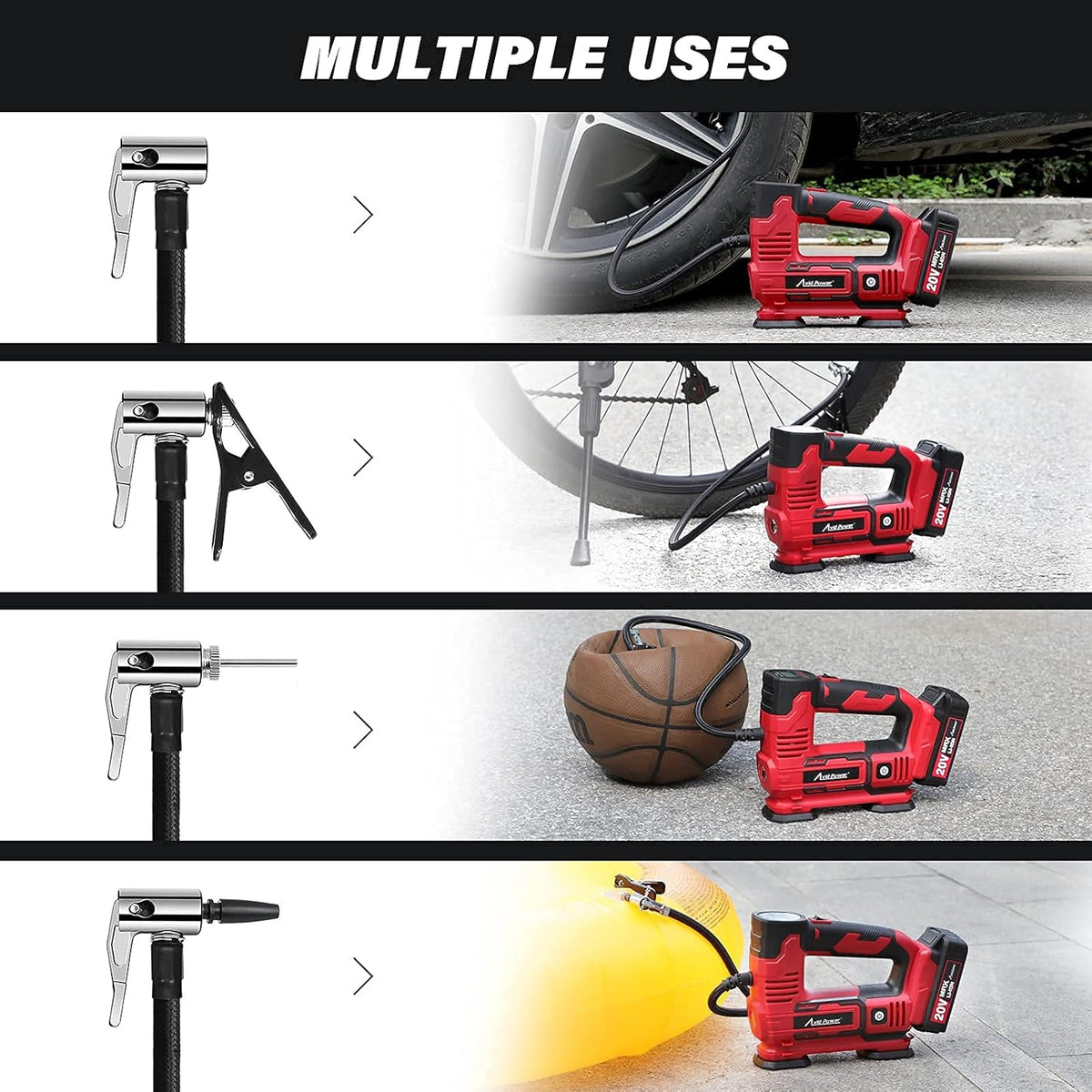 20V Cordless Portable Air Compressor Tire Inflator 150PSI Q3676