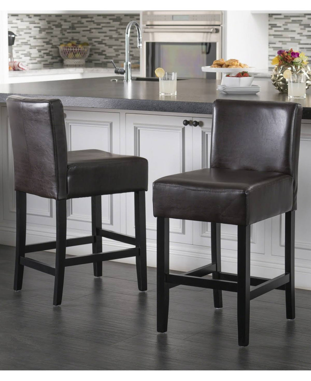 White Counter Stool Set of 2 B203589