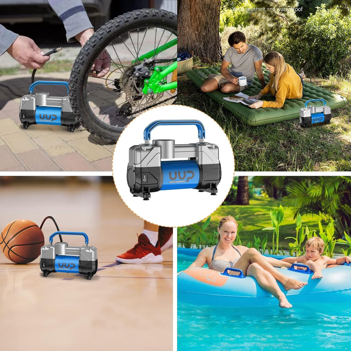 Portable Air Compressor Tire Inflator with 12V DC, Metal Air Pump T2824