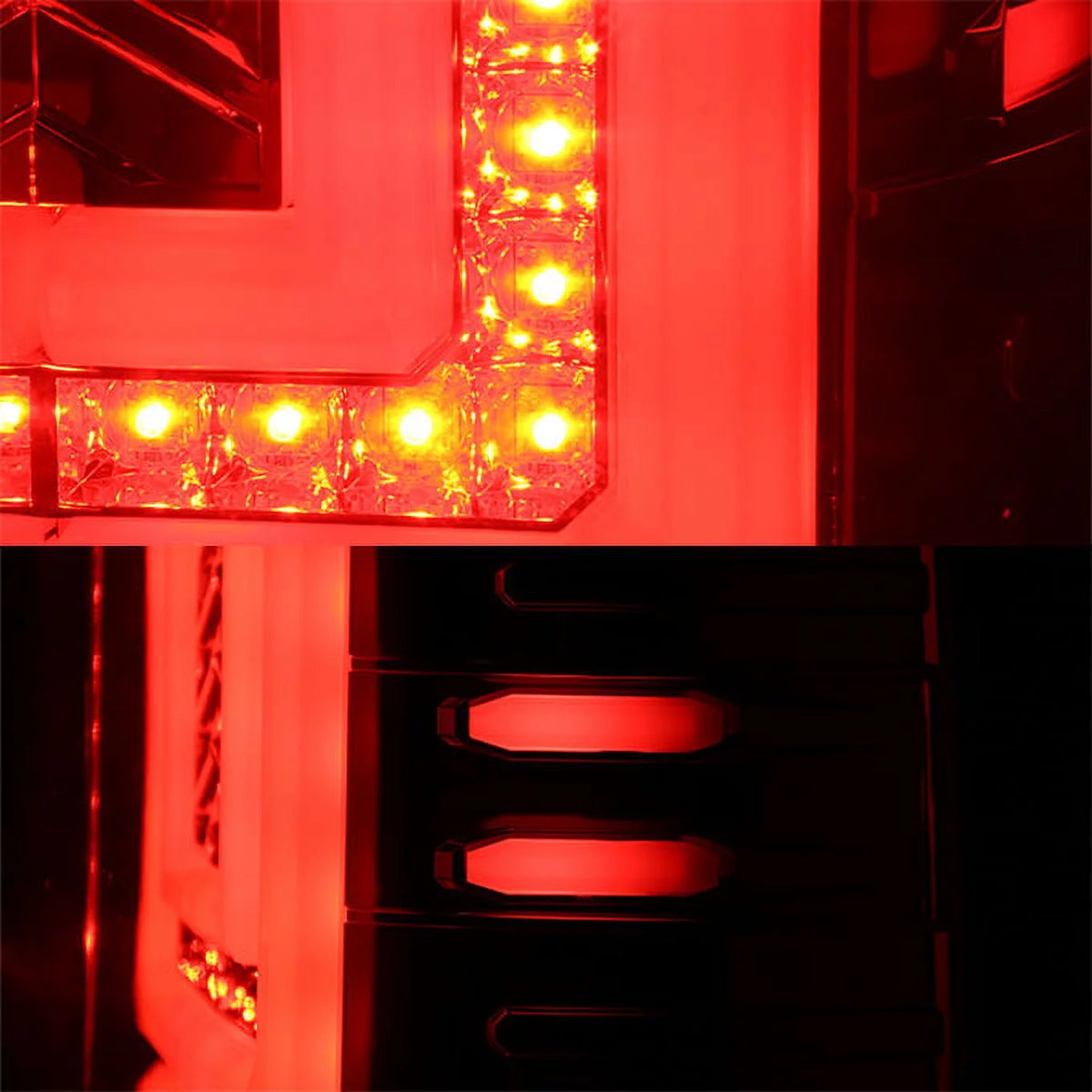 For 14-18 Sierra 1500 15-19 Sierra 2500HD 3500HD Pickup Red Clear LED Tail Lights U131