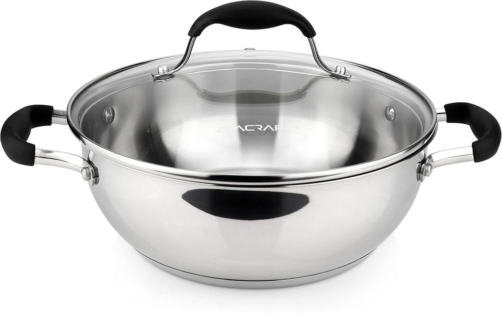 18/10 Stainless Steel 11 Inch Everyday Pan with Glass Lid L3949