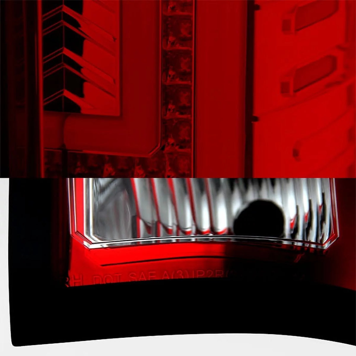 For 14-18 Sierra 1500 15-19 Sierra 2500HD 3500HD Pickup Red Clear LED Tail Lights U131