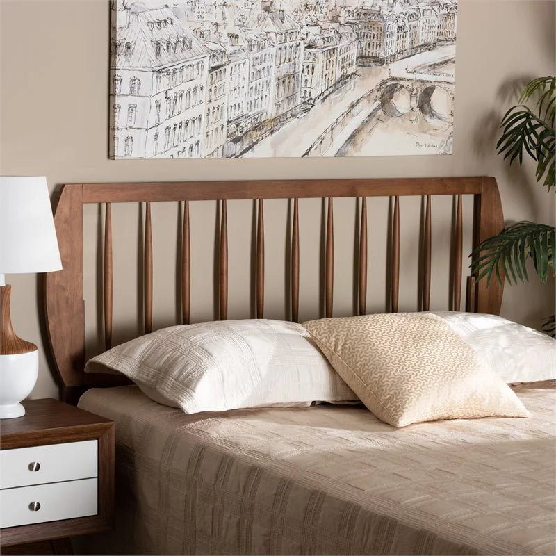 Walnut Finished Wood King Size Headboard N20735