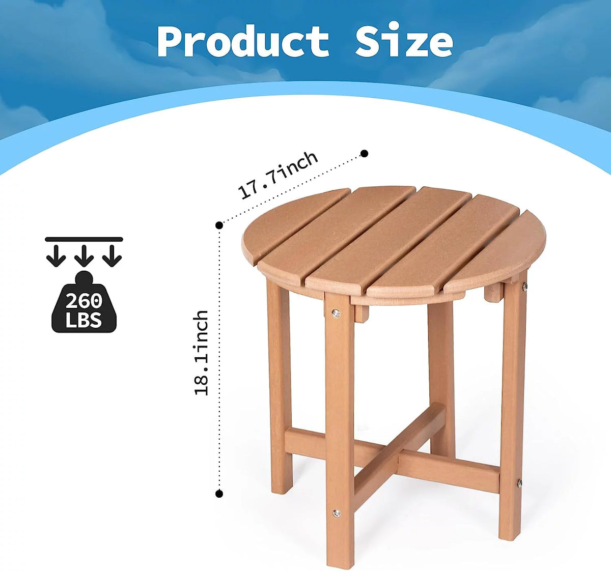 White HDPE Outdoor Side Table D955