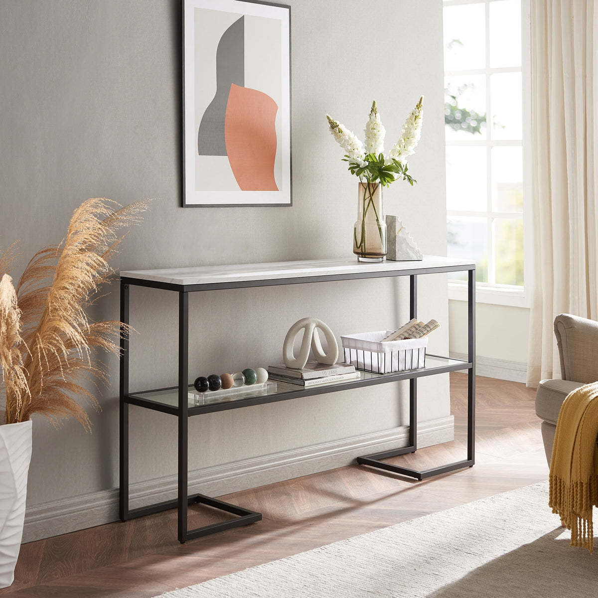 Console Table Gold Glass Top S9264