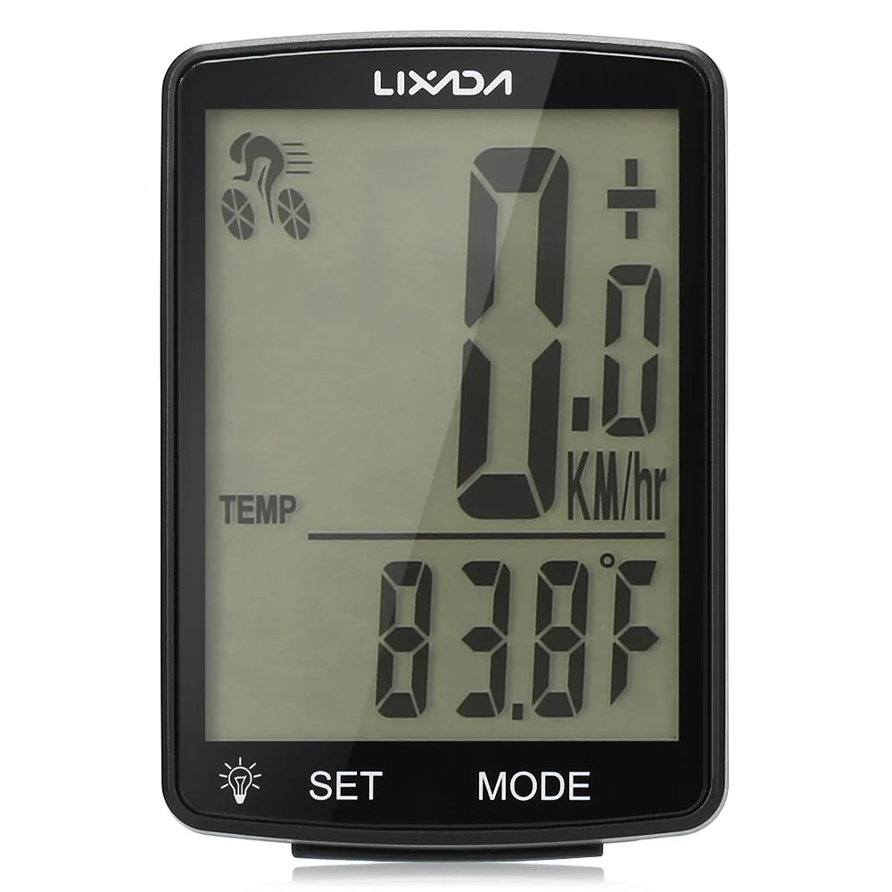 Wireless Bike Computer with LCD Screen Speedometer Odometer B7215
