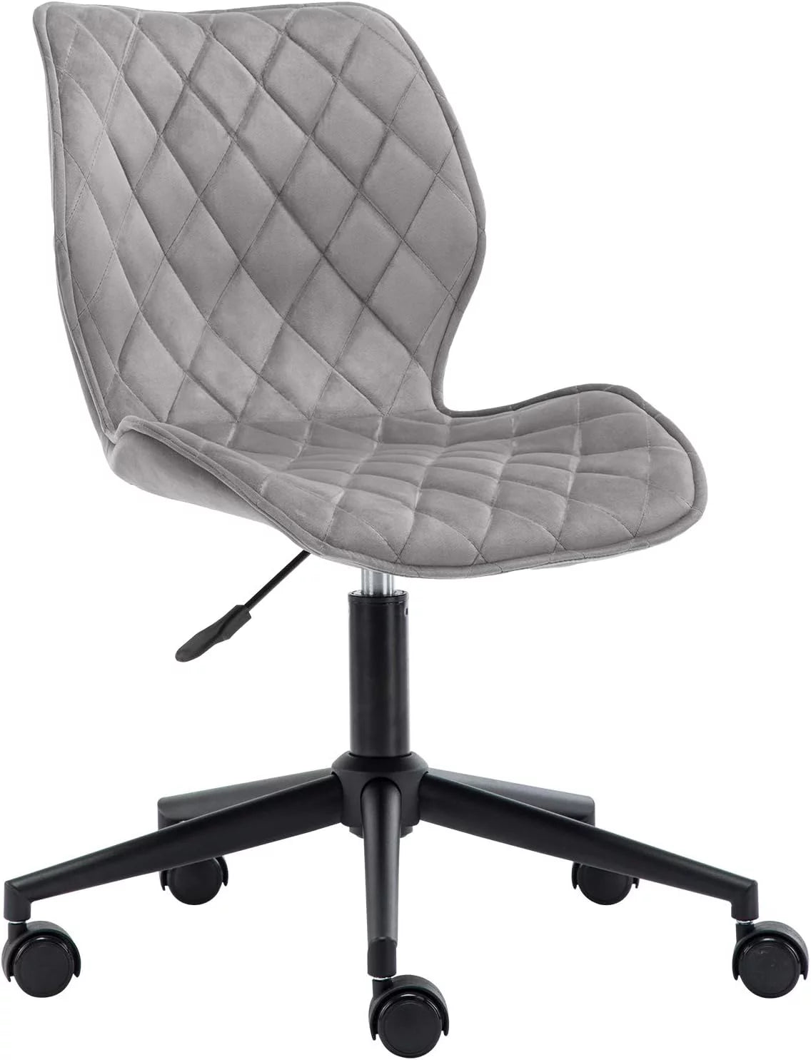 Grey Velvet Armless Computer Desk Chair O66614