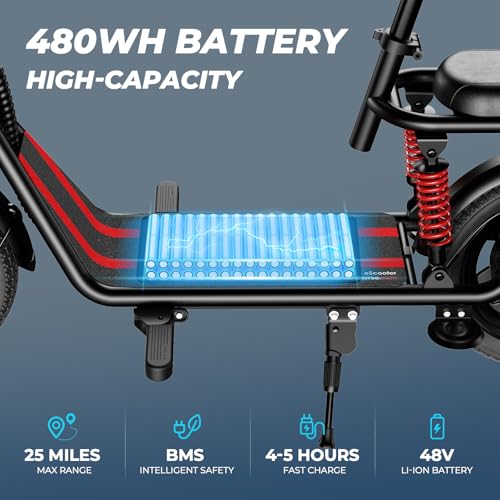 850W Peak Electric Scooter with Seat, 22MPH, 25 Miles Range, 14" Pneumatic Tire, Folding E Scooter Z684054