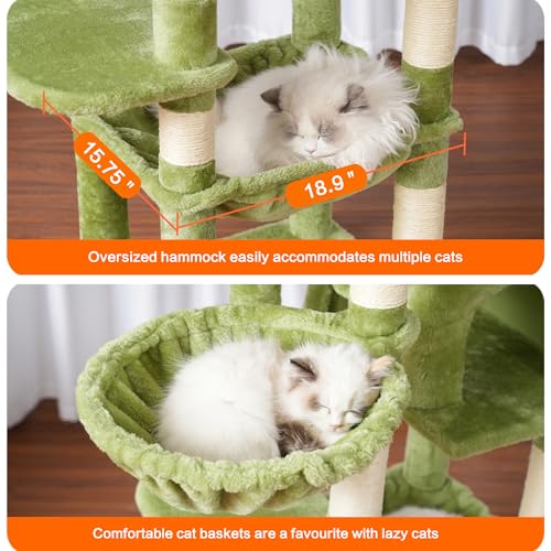 56 inches Smoky Gray Cat Tree with Scratching Posts E193144