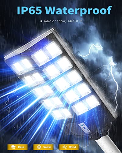 1000W Solar Street Light Outdoor Waterproof 80000LM LED Lamp with Motion Sensor and Remote Control B2342