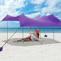 Family Beach Tent Canopy with 4 Poles UPF50+ Purple B605