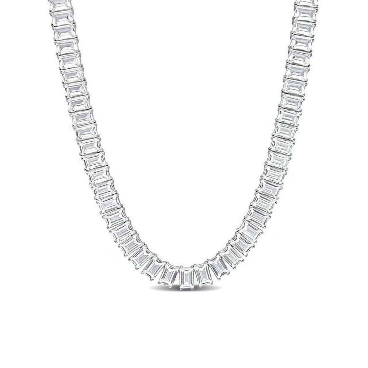 14k White Gold Tennis Necklace N6403