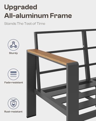 Aluminum 4 Piece Patio Furniture Set with Coffee Table S3782