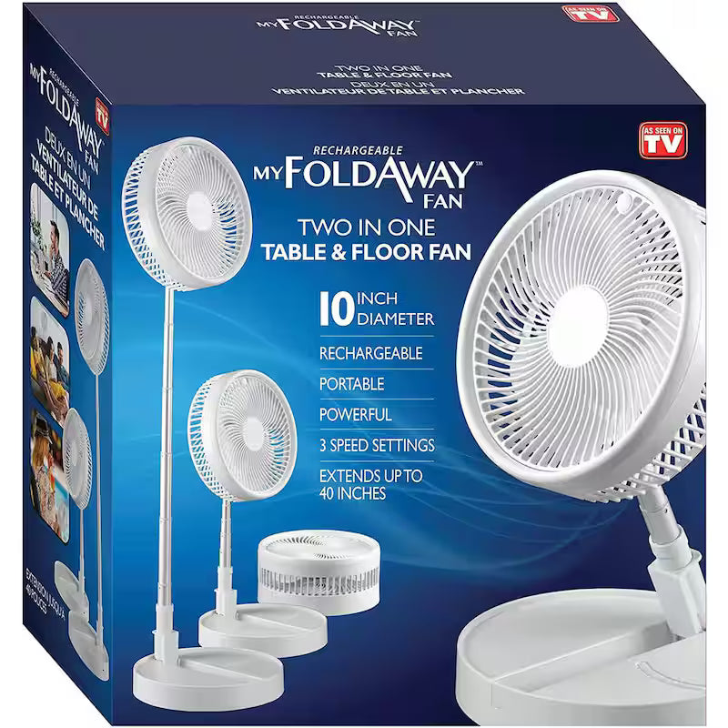 2-in-1 Adjustable-Height 40 in. Portable Rechargeable 3-Modes Pedestal Fan G637