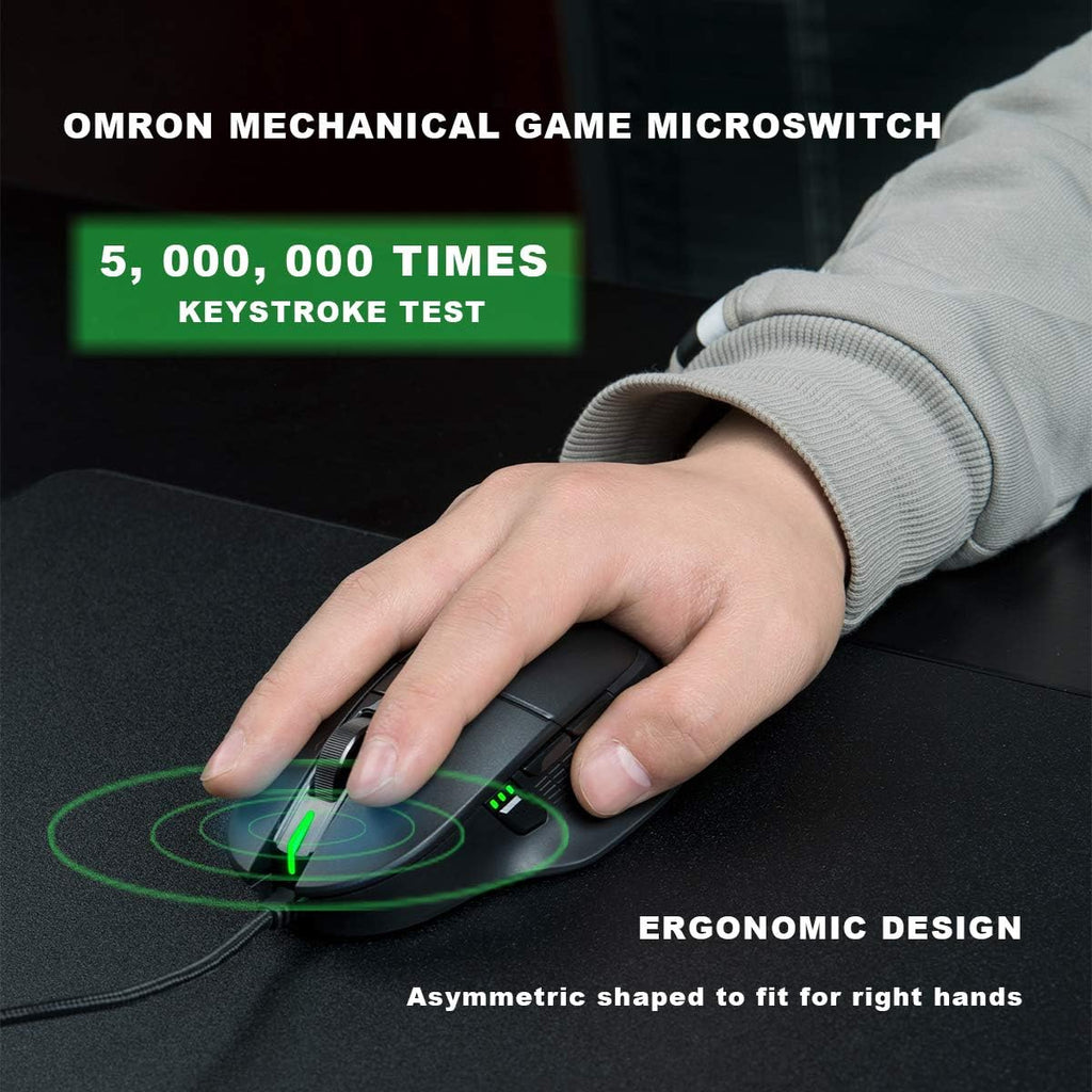 Wired Gaming Mouse with High Precision Optical Sensor, 7200DPI, 8 Programmable Buttons L888268