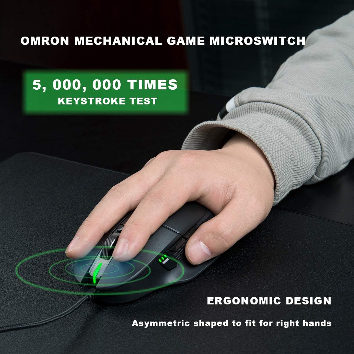 Wired Gaming Mouse with High Precision Optical Sensor, 7200DPI, 8 Programmable Buttons L888268